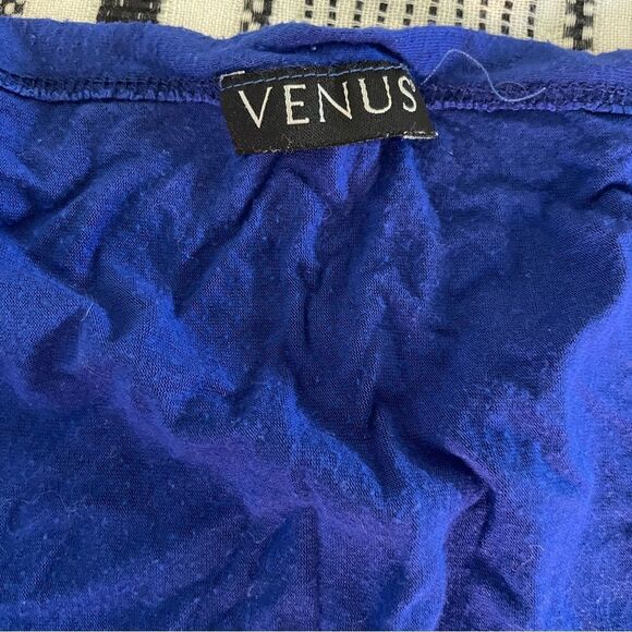 VENUS Blue Slip Dress Wrap Style Coverup One Size Minimalist Beach Cover Resort - Picture 4 of 8